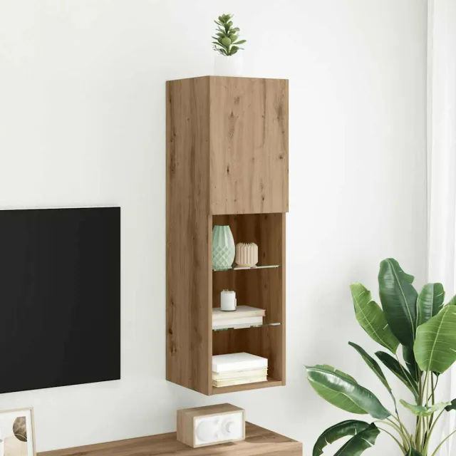 vidaXL Tv-meubel met LED-verlichting 30,5x30x102 cm artisanaal eiken, foto 2