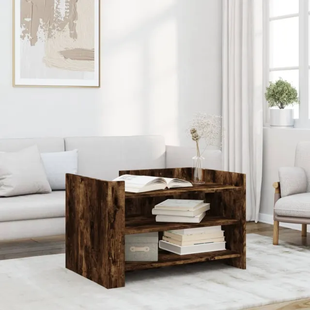 vidaXL Salontafel 80x50x50 cm bewerkt hout gerookt eikenkleurig Bruin