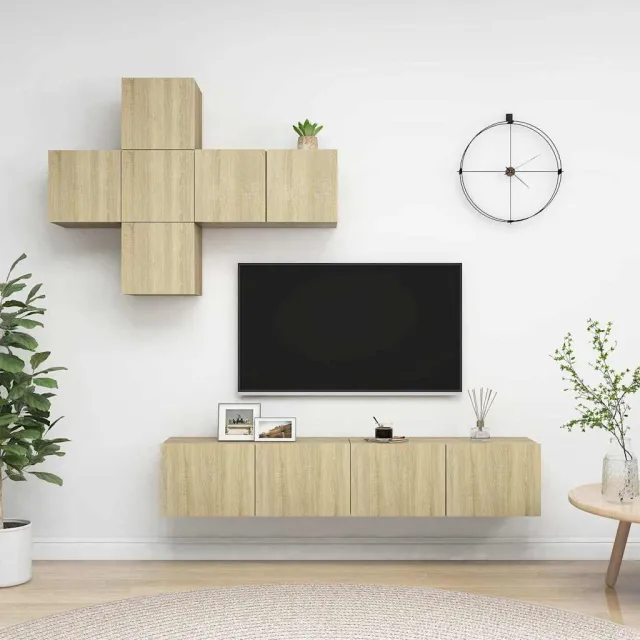 vidaXL 7-delige Tv-meubelset bewerkt hout sonoma eikenkleurig, foto 2