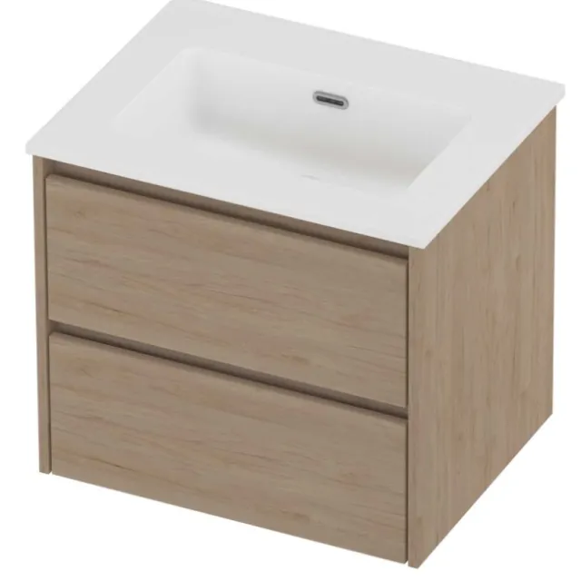 Proline Tribute Badmeubelset Porselein Elegant 60x46x54 cm Mat White Ideal Oak Eiken