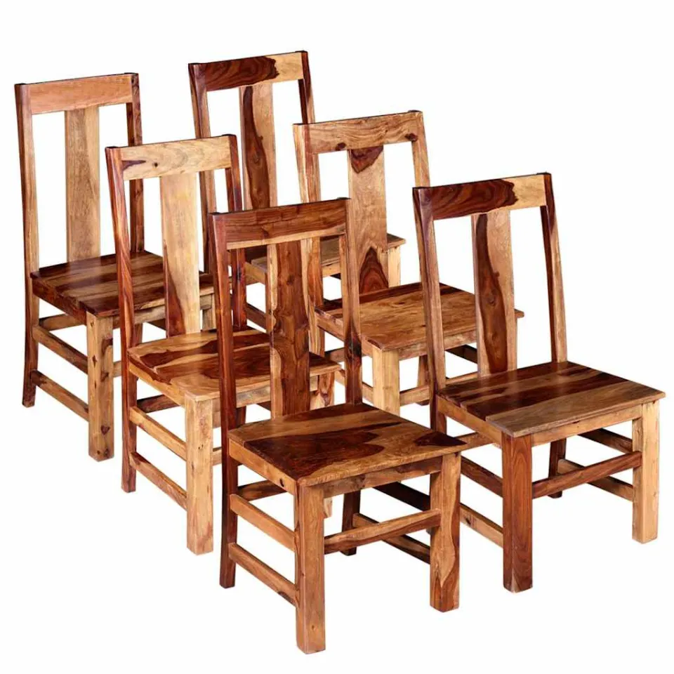 vidaXL Eetkamerstoelen 6 st massief hout Bruin