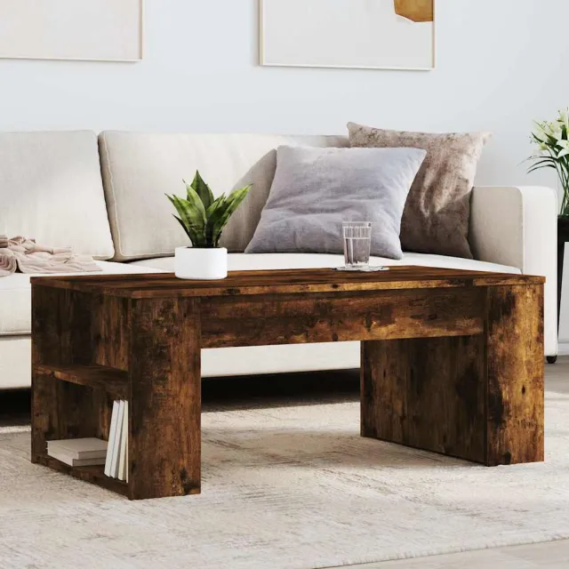 vidaXL Salontafel 102x55x42 cm bewerkt hout gerookt eikenkleurig, foto 2