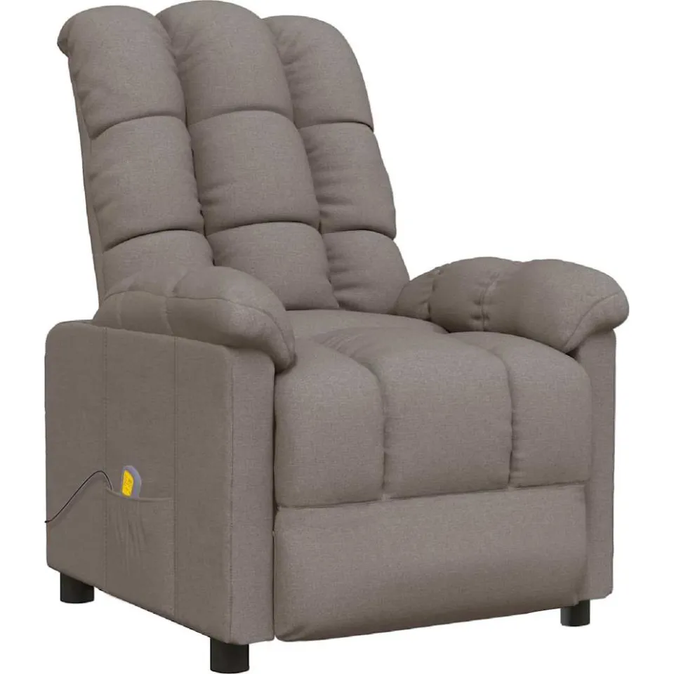 vidaXL Massagestoel stof taupe, foto 3