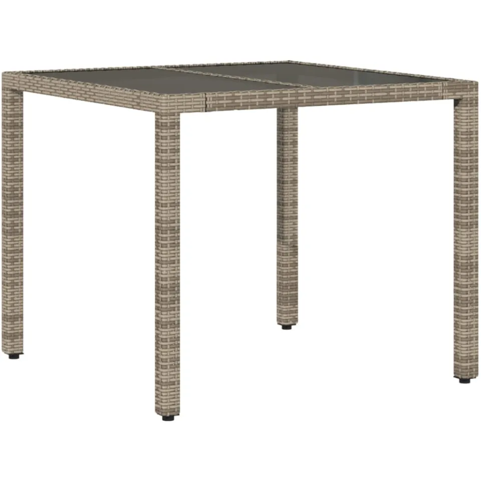 vidaXL 5-delige Tuinset met kussens poly rattan en glas grijs, foto 4