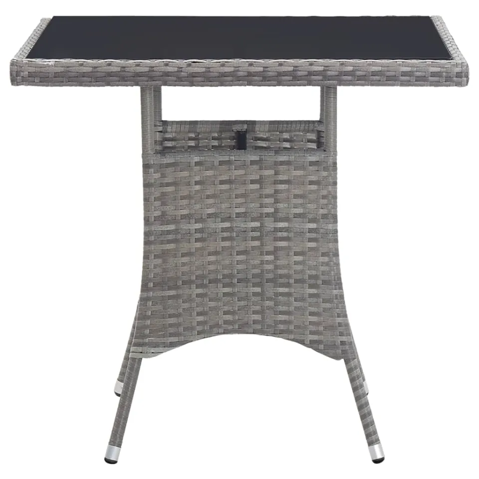 vidaXL Tuintafel 80x80x74 cm poly rattan grijs, foto 4