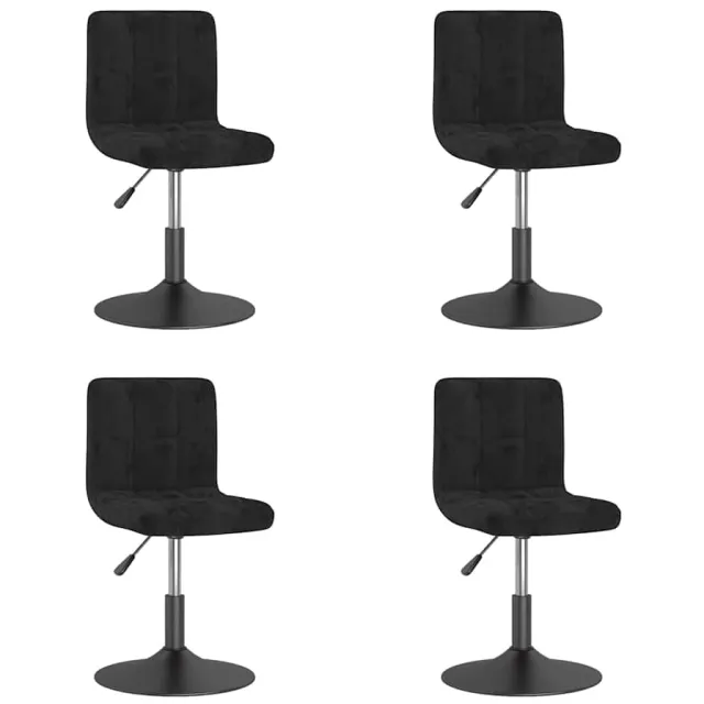 vidaXL Eetkamerstoelen draaibaar 4 st fluweel zwart