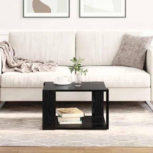 vidaXL Salontafel Zwart Eiken 51,5 x 51,5 x 30 cm Bewerkt hout, foto 2