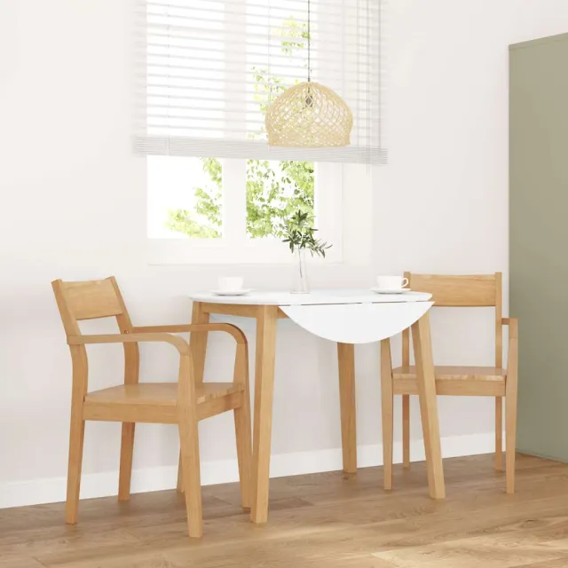 vidaXL Eetkamerstoelen 2 st massief hout naturel rubber Bruin