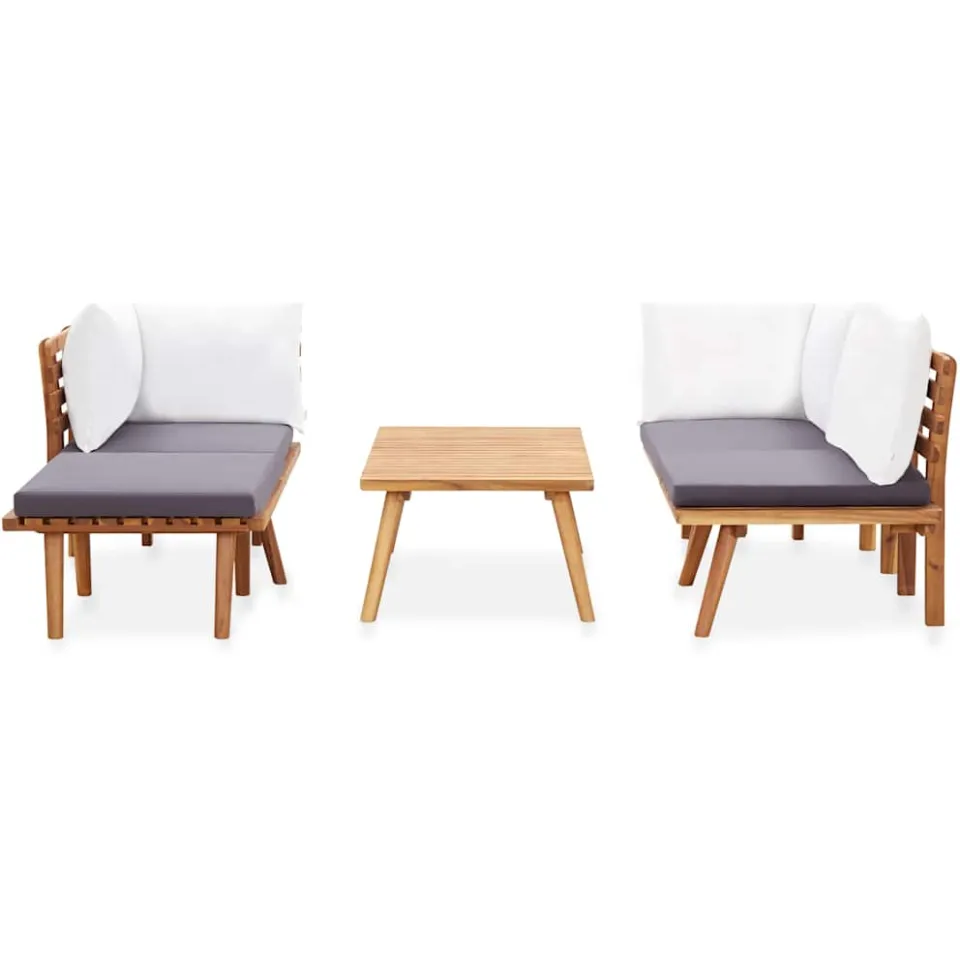 vidaXL 5-delige Loungeset massief acaciahout bruin, foto 3
