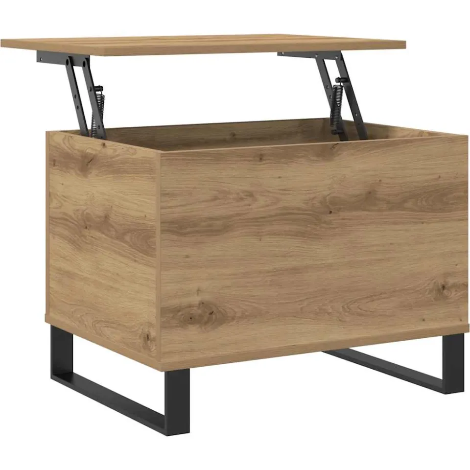 vidaXL Salontafel 60x44,5x45 cm bewerkt hout artisanaal eikenkleurig Bruin