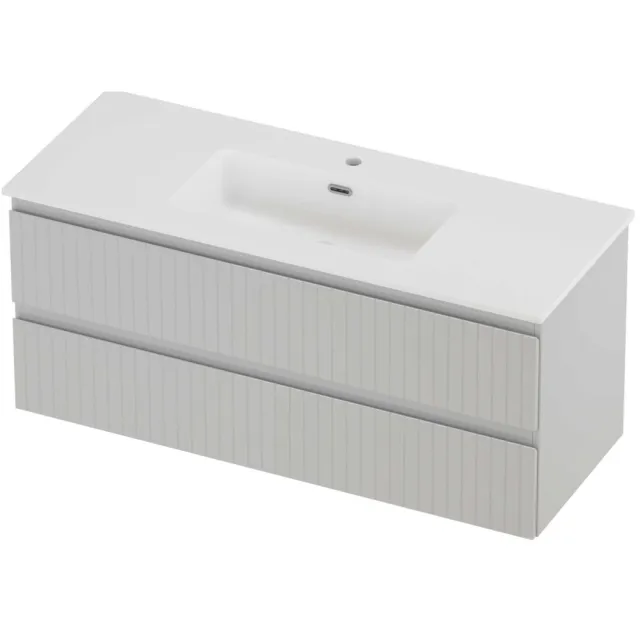 Proline Tribute Badmeubelset Porselein Elegant 1 Kraangat 120x46x54 cm Mat White Glans Wit