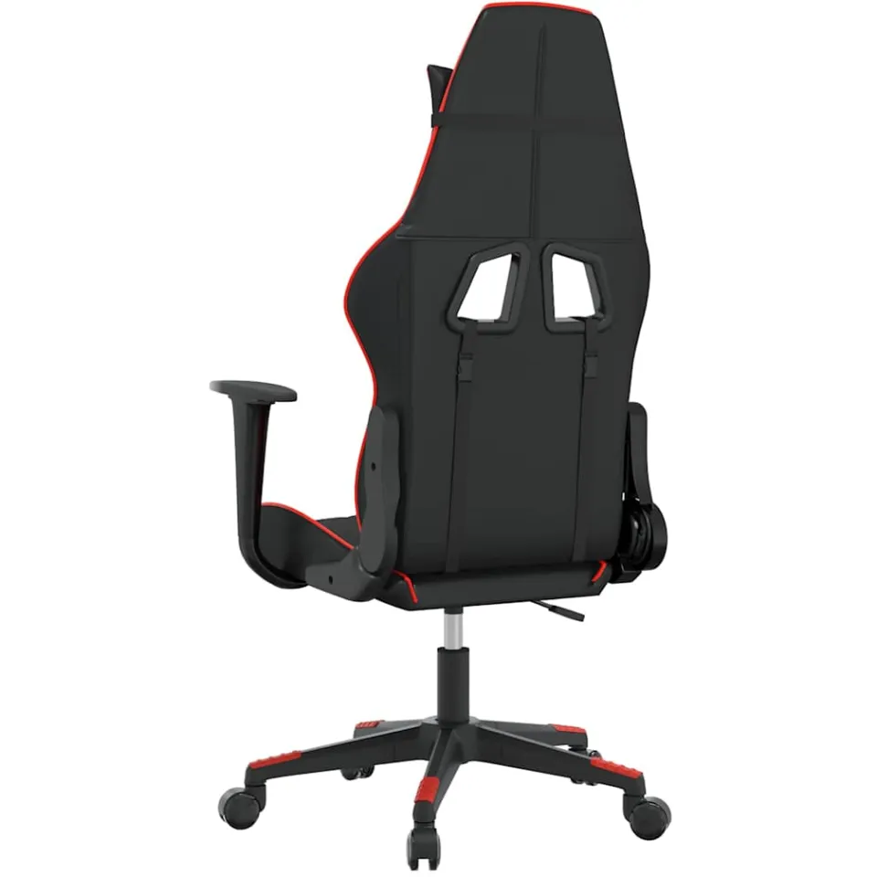 vidaXL Massage gamestoel kunstleer zwart en rood, foto 4