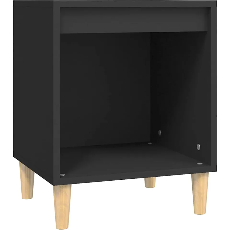 vidaXL Nachtkastje 40x35x50 cm bewerkt hout zwart
