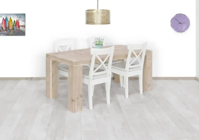 NordXL Steigerhouten tafel San Francisco met verstekrand rondom
