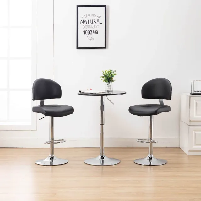 vidaXL Barstoelen 2 st kunstleer zwart
