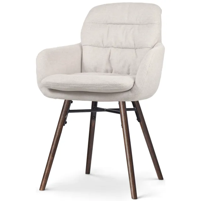 Nolon Nena-Mia eetkamerstoel beige - walnoot houten onderstel