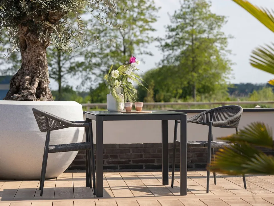 Manifesto Furniture Manifesto Belpasso/La Fonte 90cm dining tuinset 3-delig stapelbaar, foto 4