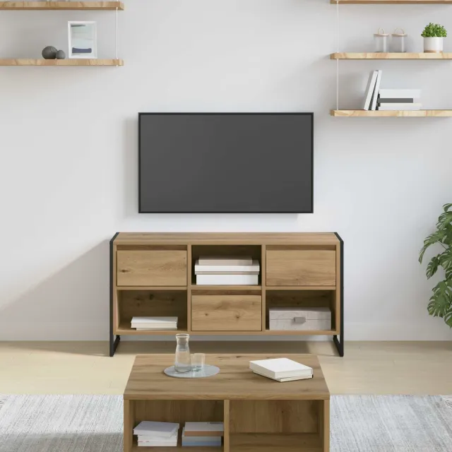 vidaXL TV-kast 100 x 36 x 49,5 cm Ambachtelijk eiken Bewerkt hout Bruin
