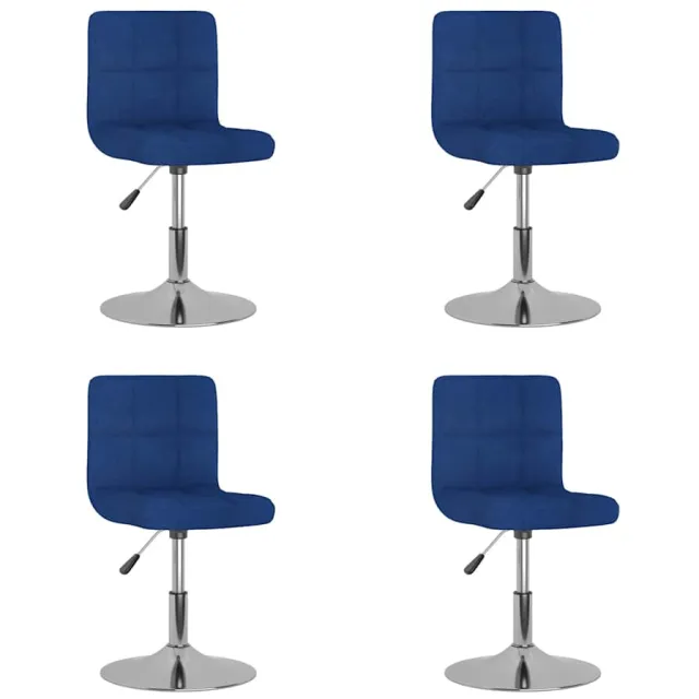 vidaXL Eetkamerstoelen draaibaar 4 st stof blauw