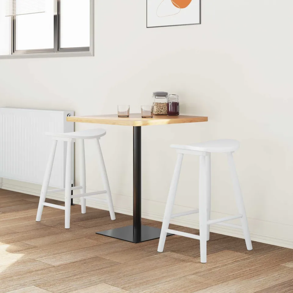 vidaXL Eettafelstoelen 2 st Massief Rubberhout Wit 46 x 37 x 63 cm, foto 3
