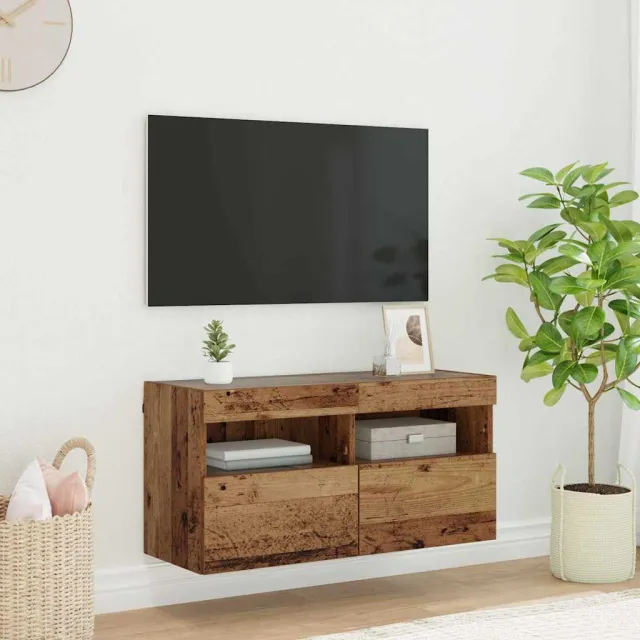 vidaXL TV Wandkast 80 x 30 x 40 cm Oud Hout Bewerkt hout Bruin