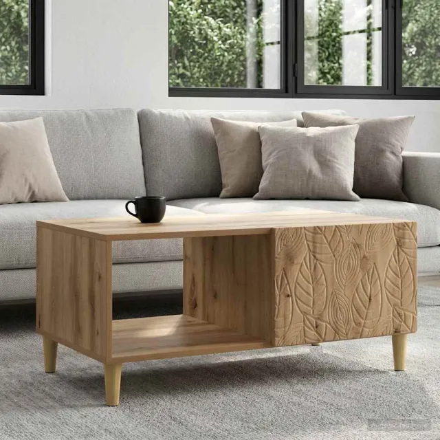vidaXL Salontafel Artisanaal eiken 90 x 50 x 40 cm Bewerkt hout, foto 2