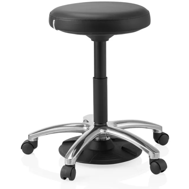hjh office Kruk / Drehkruk / Werkstoel Operator Step Kunstleer Zwart hjh OFFICE