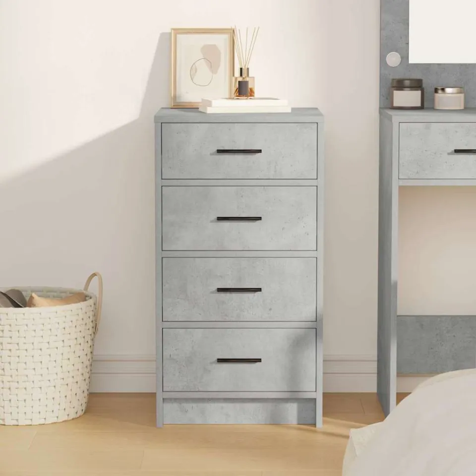 vidaXL Dressoir Betongrijs 40 x 41 x 75 cm Bewerkt hout grijs, foto 3