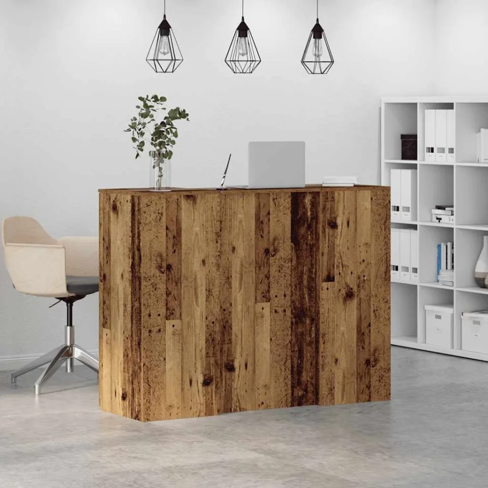 vidaXL Receptiebalie 135x50x103,5 cm bewerkt hout oud houtkleurig bruin, foto 4