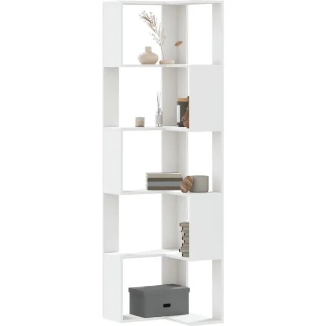 vidaXL Boekenkast 5-laags hoek 50x50x179 cm bewerkt hout wit
