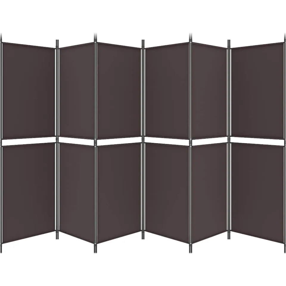 vidaXL Kamerscherm met 6 panelen 300x180 cm stof bruin, foto 3