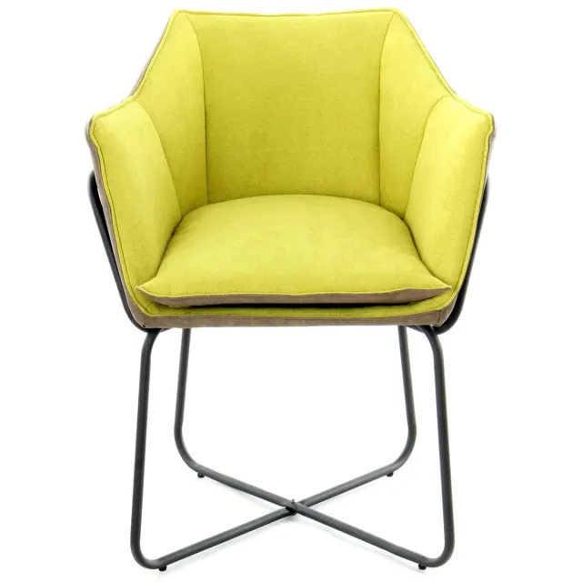 Kayoom Marietta Lounge Stoel| Eetkamerstoelen| Woonkamer, Eetkamer| Hoog Zitcomfort |Groen/Taupe