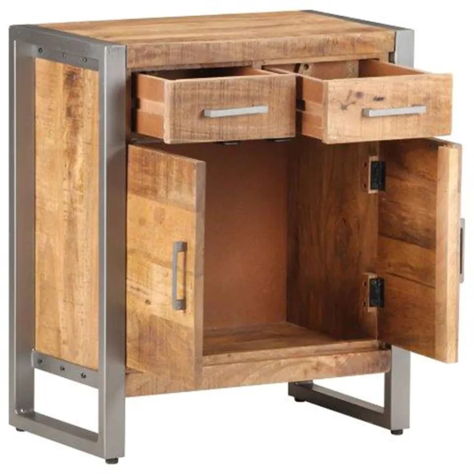 vidaXL Dressoir 60x35x72 cm ruw mangohout bruin, foto 3