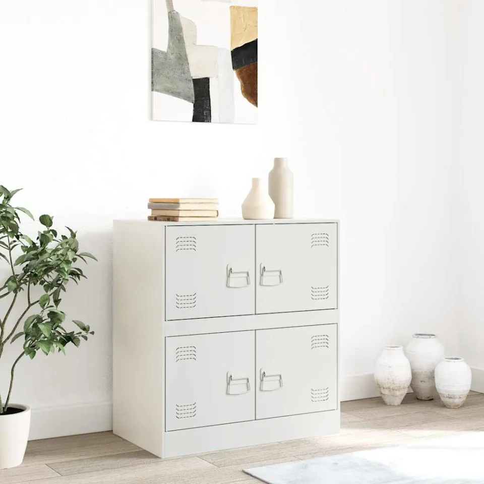 vidaXL Dressoir 67x39x73 cm staal wit, foto 3