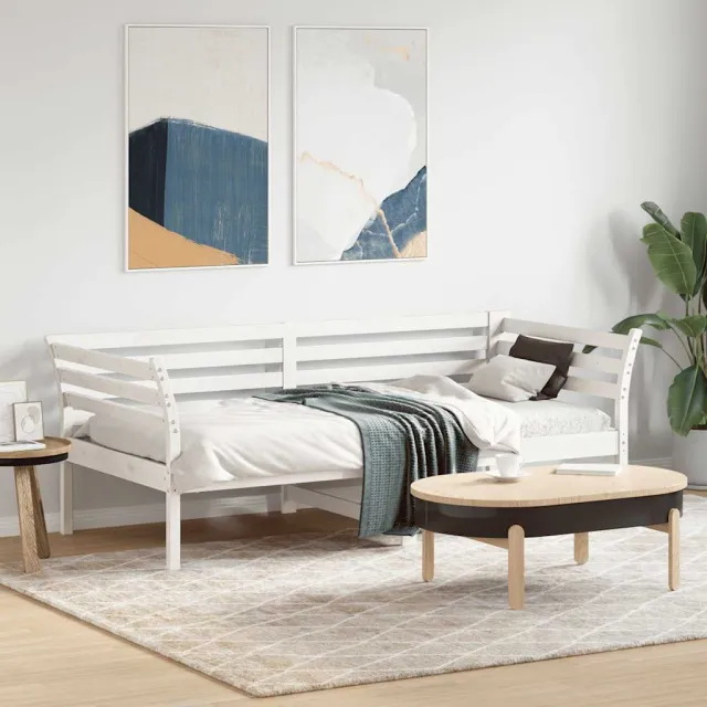 vidaXL Slaapbank zonder matras 90x190 cm massief grenenhout wit