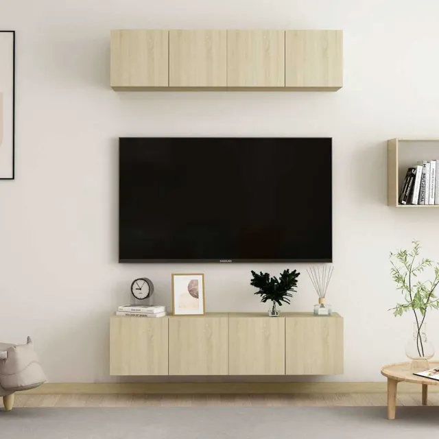 vidaXL Tv-meubelen 4 st 60x30x30 cm bewerkt hout sonoma eikenkleurig, foto 2