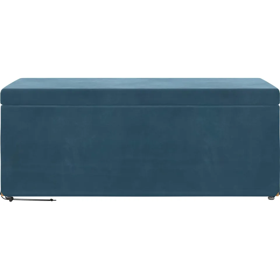 vidaXL Kruk Blauw 101 x 41 x 40 cm Velvet en Gefabriceerd Hout, foto 4