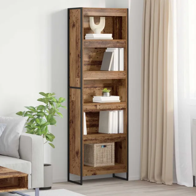 vidaXL Boekenkast 60 x 30 x 189,5 cm Bewerkt hout Oud Hout Bruin