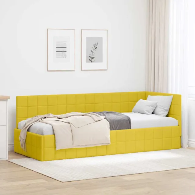 vidaXL Hoekbedframe Geel 80 x 200 cm fluweel