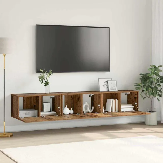 vidaXL Tv-meubelset 3 st Bruin Bewerkt hout