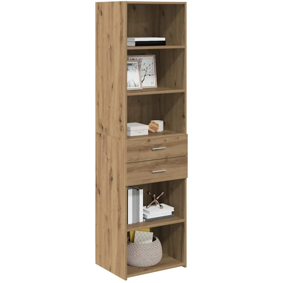 vidaXL Highboard Artisan Eiken 50 x 42,5 x 185 cm Bewerkt hout Bruin