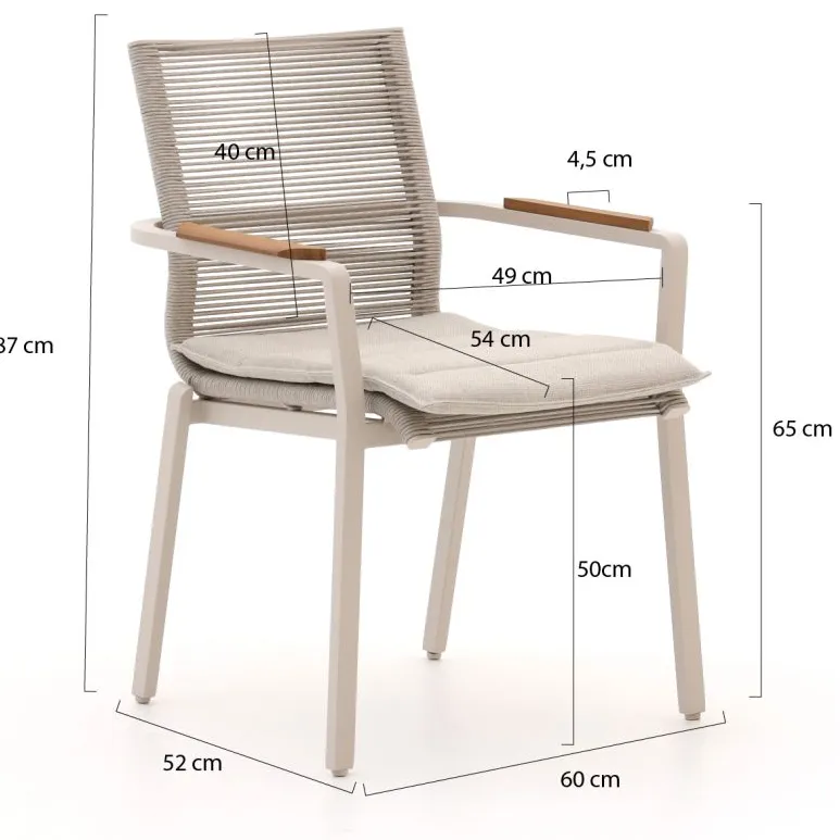 Bellagio tuinmeubelen Bellagio Marudo/Induno Deens Ovaal 180cm dining tuinset 5-delig stapelbaar bruin, foto 3