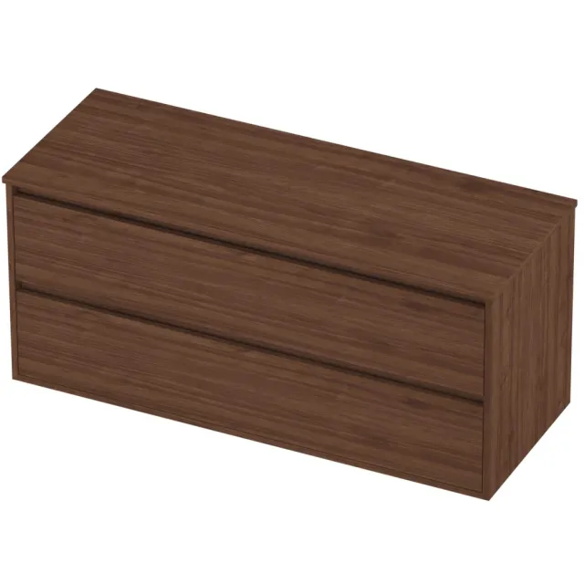 Proline Deck Badmeubelset Greeploos Symmetrisch Kader 2 Laden 120x46x54 cm Indian Walnut Houtlook