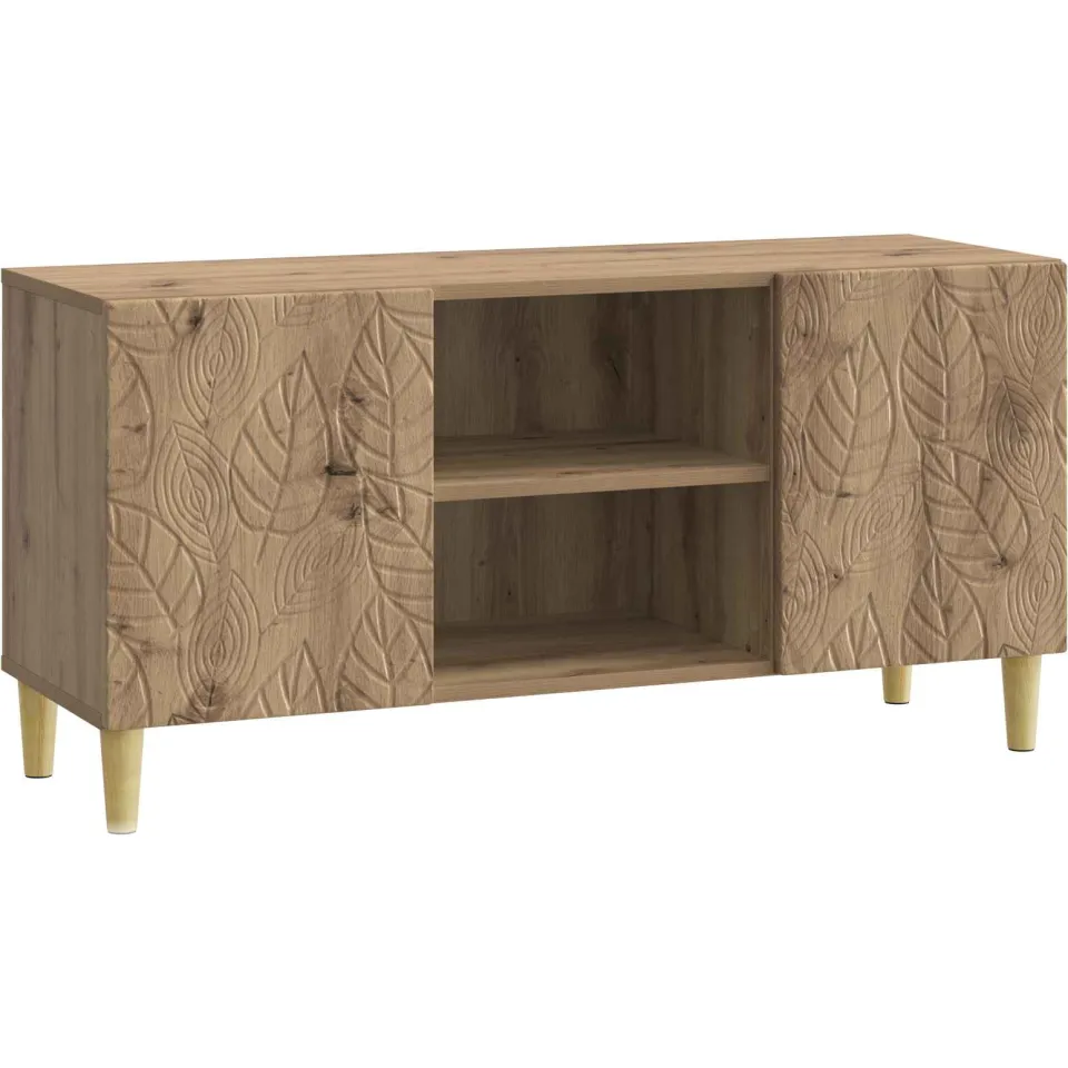 vidaXL TV-kast 102 x 34,5 x 50 cm Artisanaal eiken Bewerkt hout Bruin