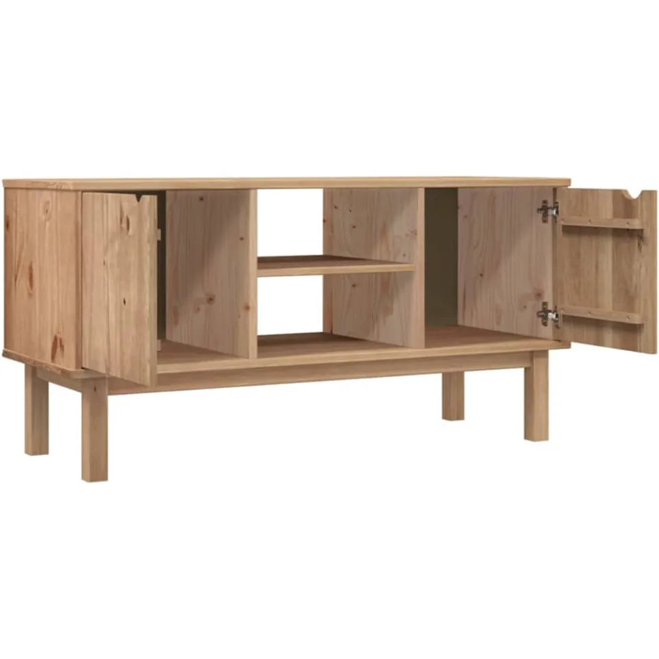vidaXL Tv-meubel OTTA 113,5x43x57 cm massief grenenhout bruin, foto 4