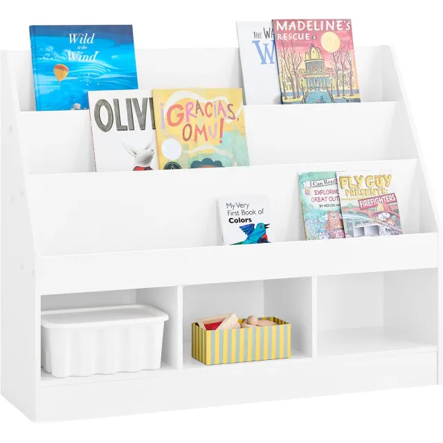SoBuy KMB118-W Boekenkast - 100 x 30 x 80 cm - Wit