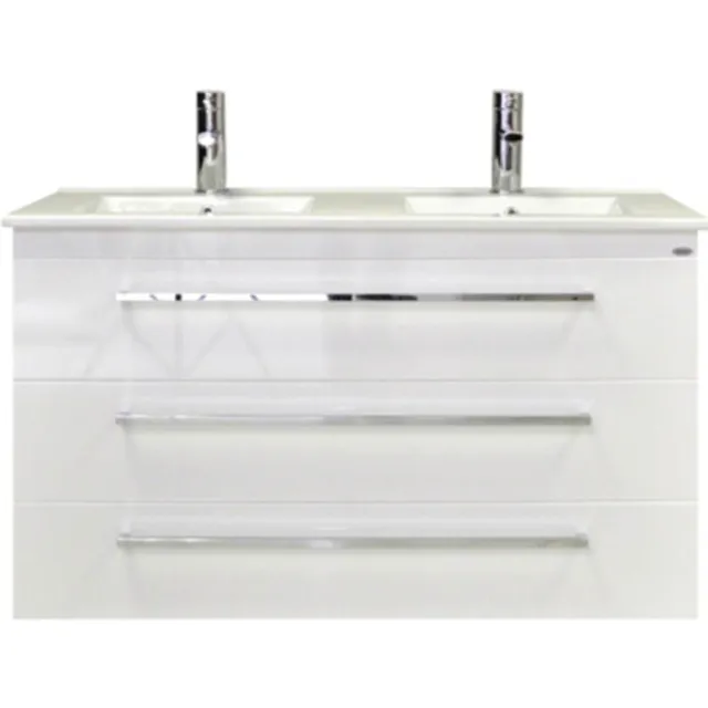 Sanicare Badkamermeubelset Sanicare Q1 3 Soft Close Lades Grey Wood 121x46 cm Grey-Wood