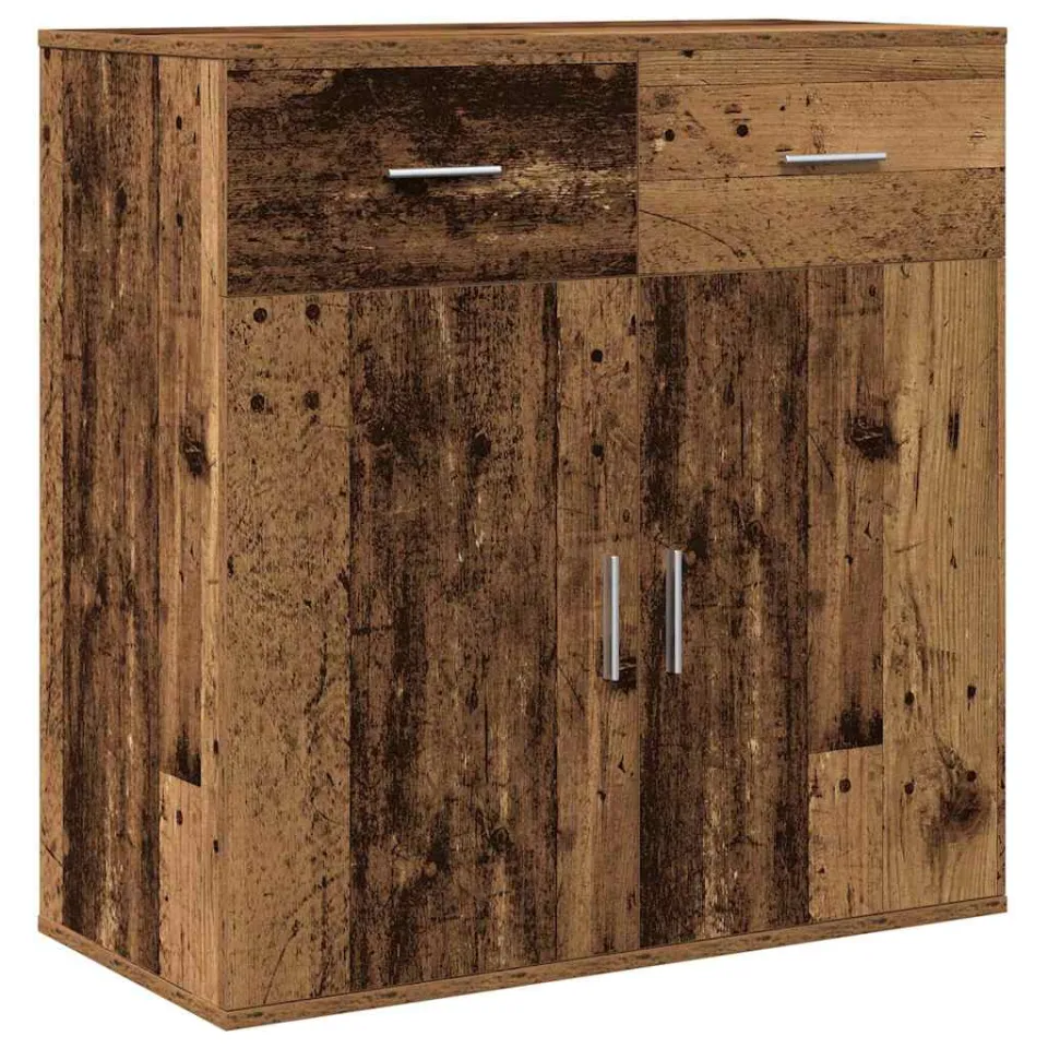 vidaXL Dressoir Oudhout 78 x 38 x 80 cm Bewerkt hout bruin, foto 3