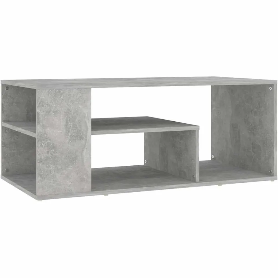 vidaXL Salontafel 100x50x40 cm bewerkt hout betongrijs grijs, foto 3