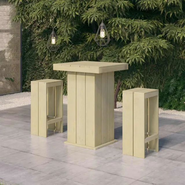 vidaXL 3-delige Tuinbarset geïmpregneerd grenenhout bruin, foto 2
